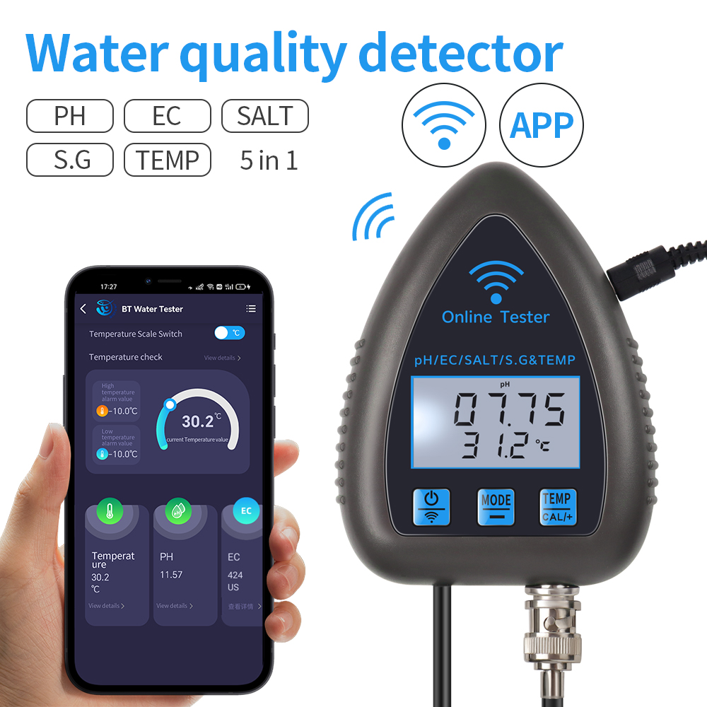 Pool Test Kit Digital - Tuya WiFi 5 in 1 수질