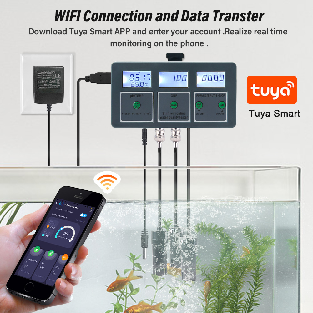 WiFi Tuya 스마트 PH 측정기 데이터 로거 온도 - Pool Test Kit Digital 리뷰 및 가격