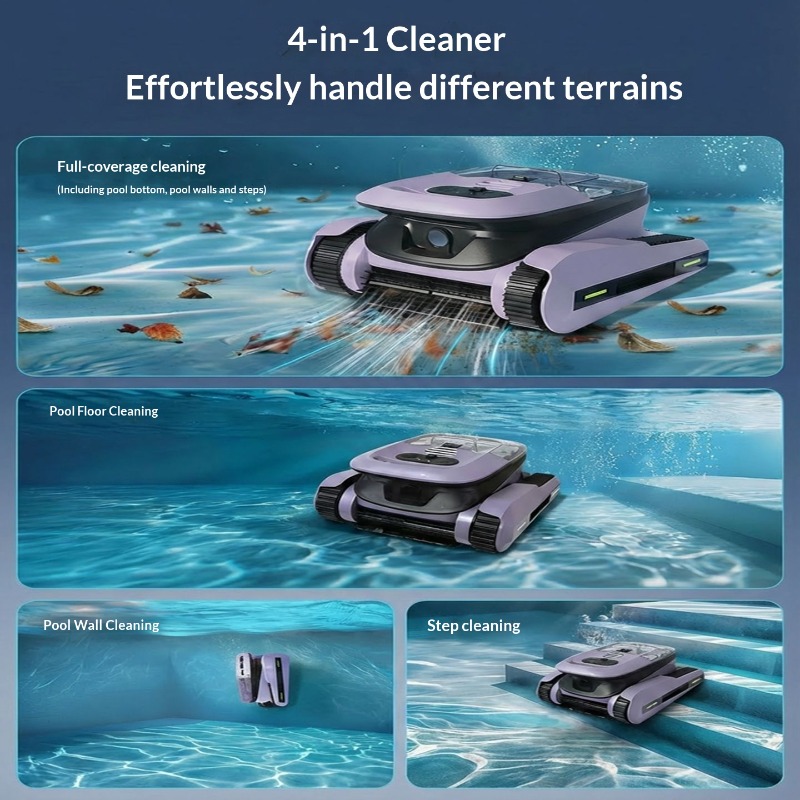 스마트 수영장 청소 로봇, 벽면 등반 기능을 갖춘 완전 - Robotic Pool Cleaner Wall Climbing 리뷰 및 가격