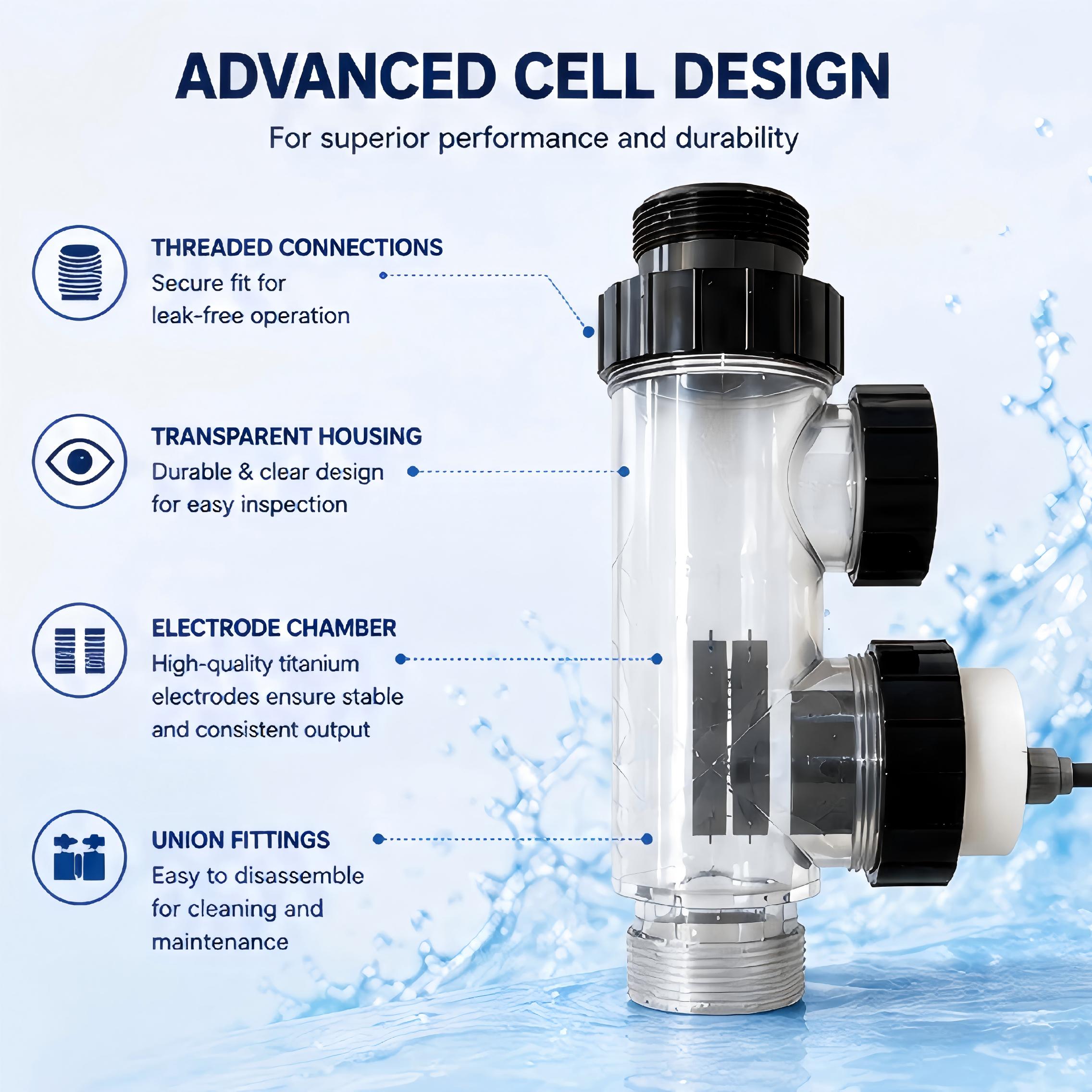 수영장용 20g/h 용량의 염소 발생기 |   LCD  - Salt Water Chlorinator Cell 리뷰 및 가격
